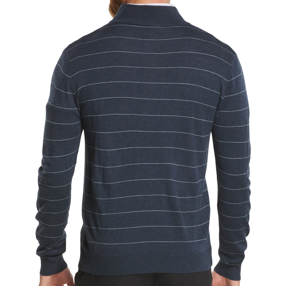 Wool Heather Stripe 1/4 Zip Sweater