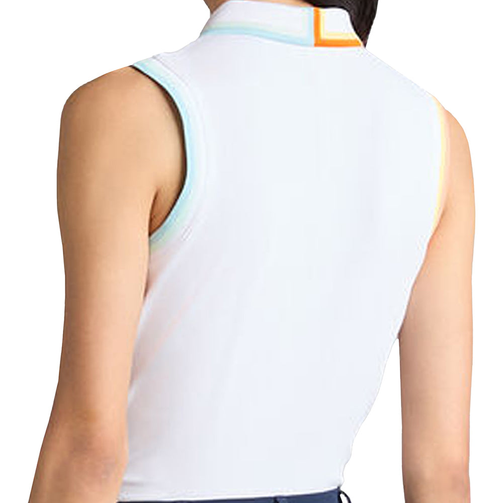 Women's Ribbed Tech Sleeveless Johnny Collar Polo