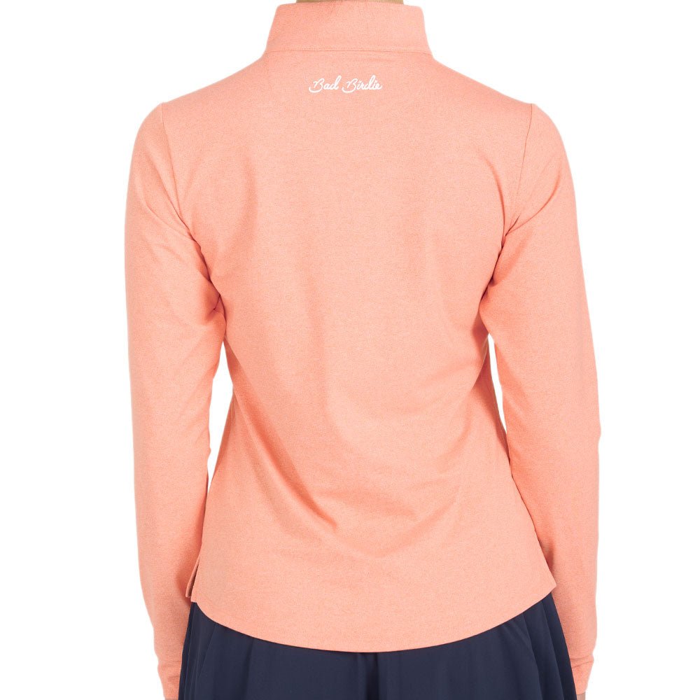 Women's Dusty Orange Solid 1/4 Zip Pullover - Fairway Styles