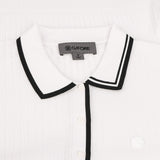 Women's Ribbed Knit Sweater Polo