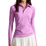 Women's Luxury Warp Knit Long Sleeve Polo