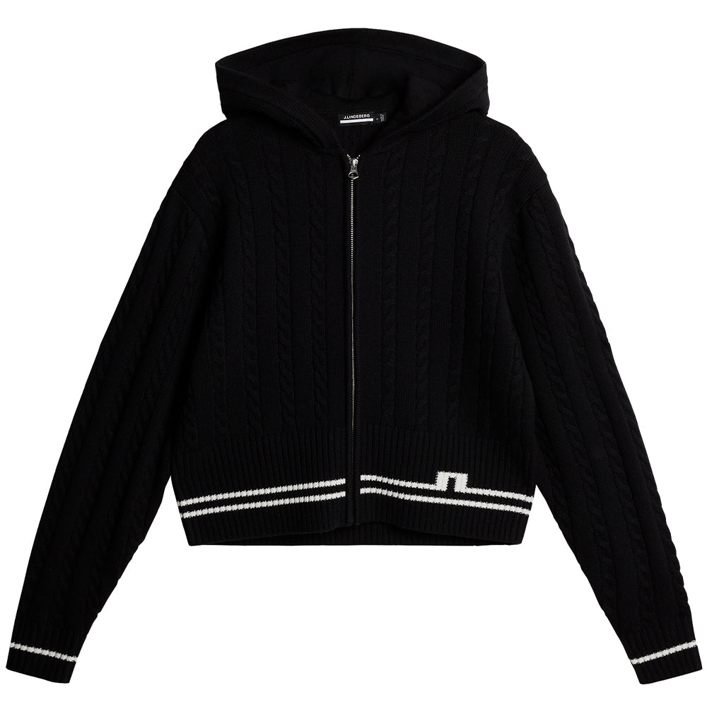 Women's Camilla Cable Knit Wool Full Zip Hoodie