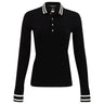Women's Slim Fit Ribbed Long-Sleeve Polo