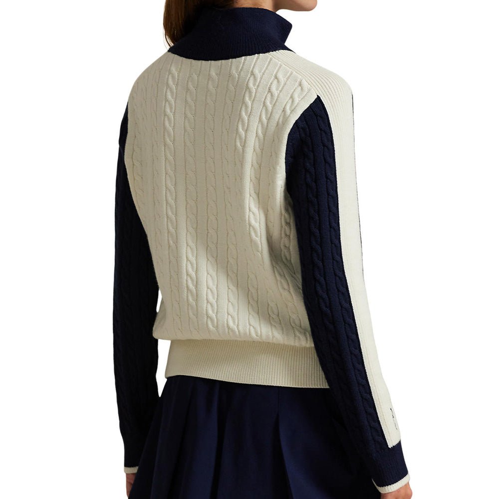 Women's Paneled Cable - Knit 1/4 Zip Pullover - Fairway Styles