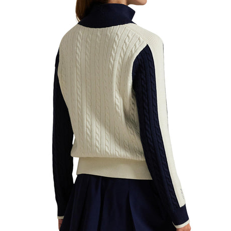 Women's Paneled Cable-Knit 1/4 Zip Pullover