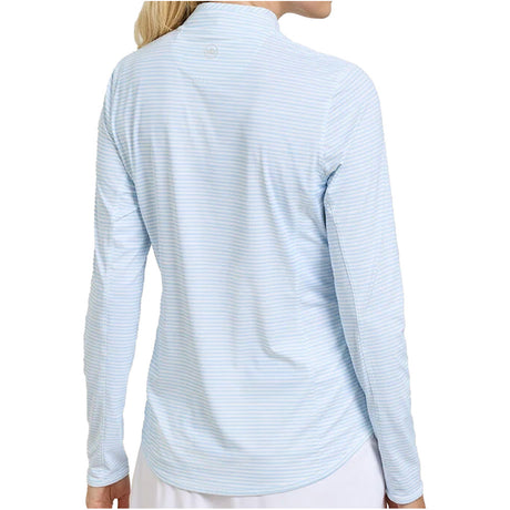 Women's Shadebreak Bunker Stripes Lightweight Long Sleeve 1/4 Zip Blade Collar Sun Shirt