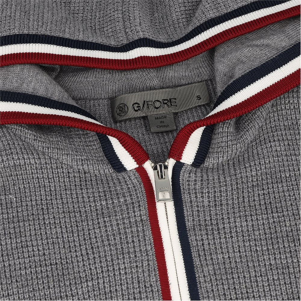 Women's Waffle Stitch Merino Wool Hooded Midlayer - Fairway Styles