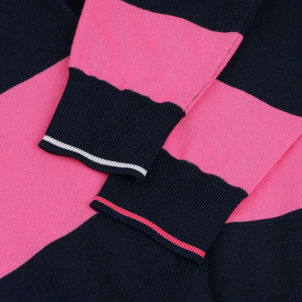 Women's Italian Wool Rugby Stripe Polo Sweater