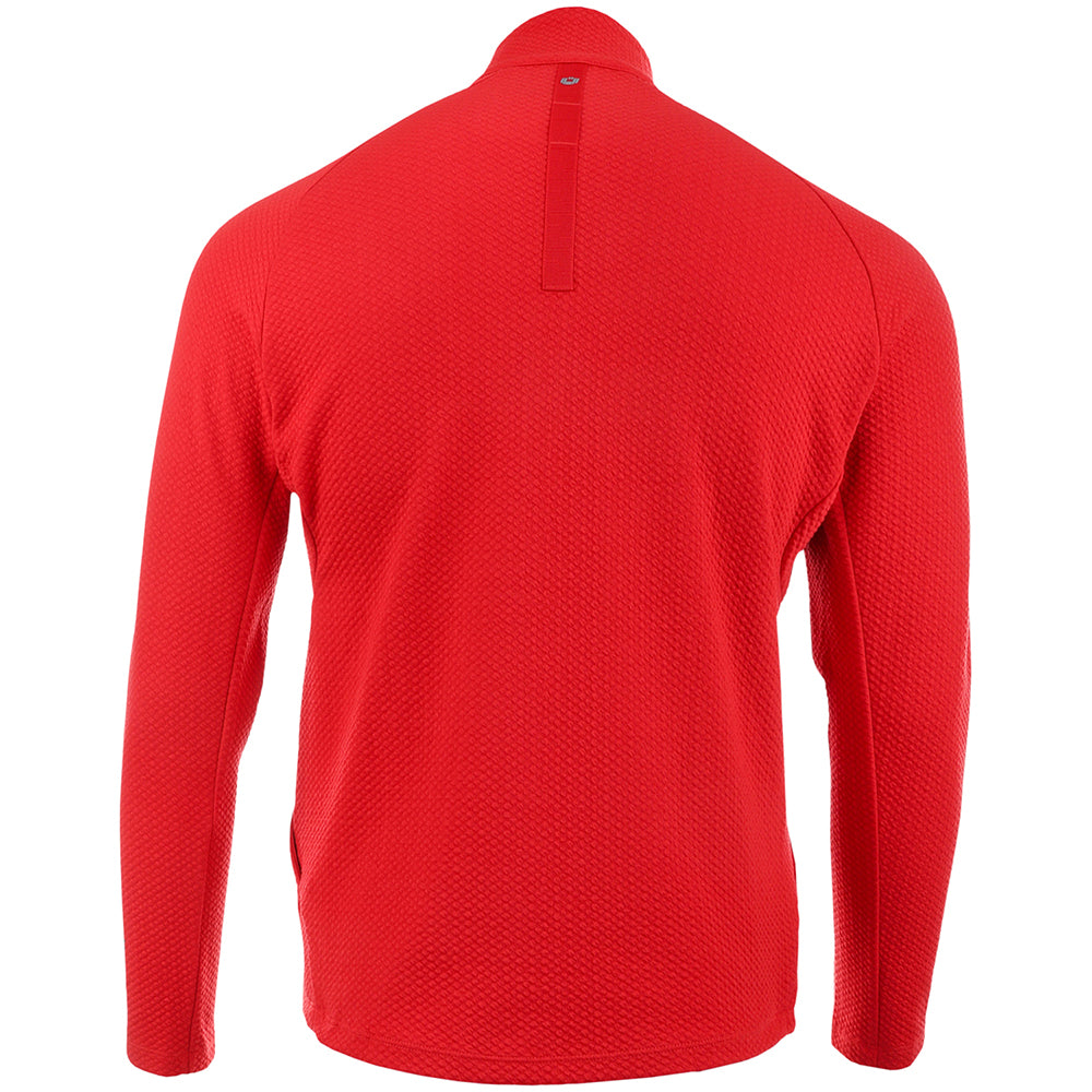 Solid Popcorn Stitch 1/4 Zip Mock Neck Pullover