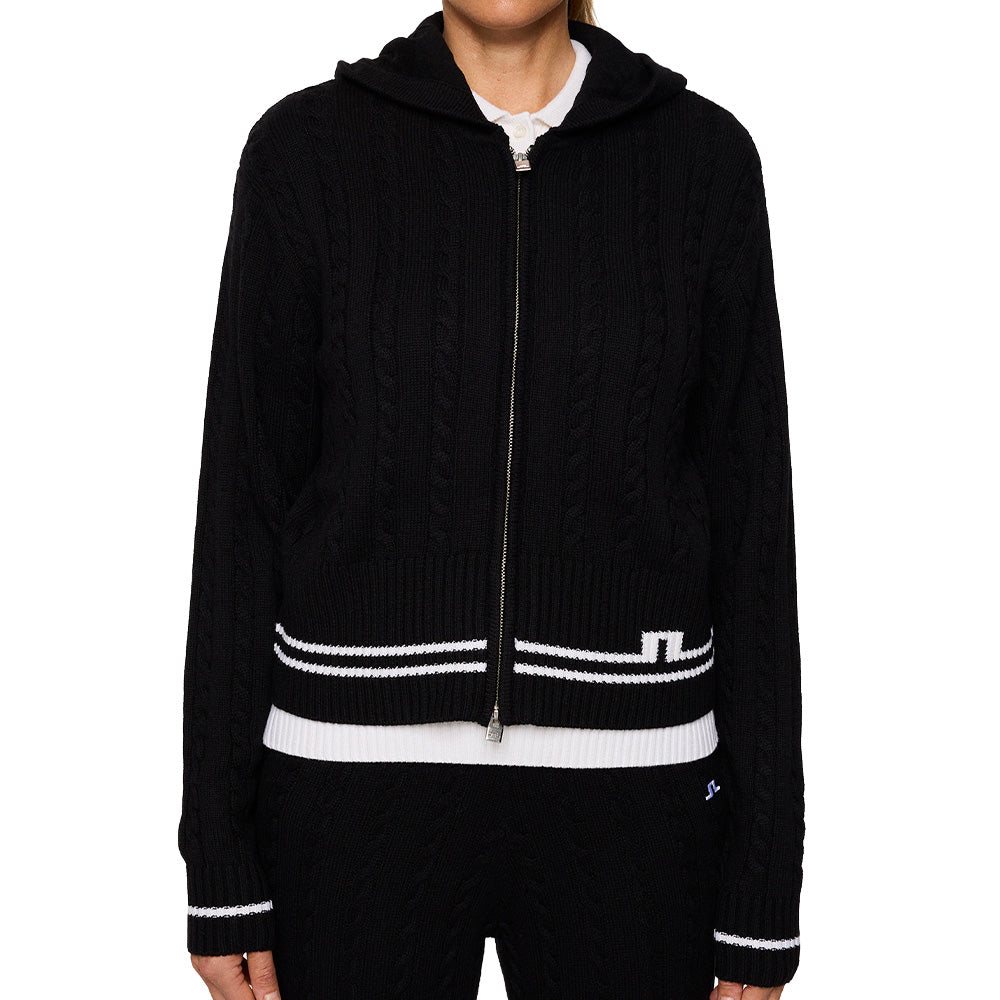 Women's Camilla Cable Knit Wool Full Zip Hoodie