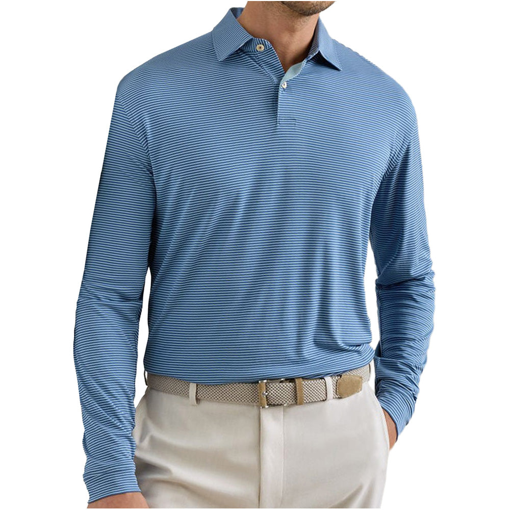 Featherweight Stripe Long Sleeve Polo
