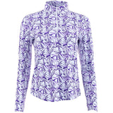 Women's Long Sleeve 1/4 Zip Mock Neck Top - Norma Print - Fairway Styles