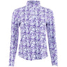 Women's Long Sleeve 1/4 Zip Mock Neck Top - Norma Print - Fairway Styles