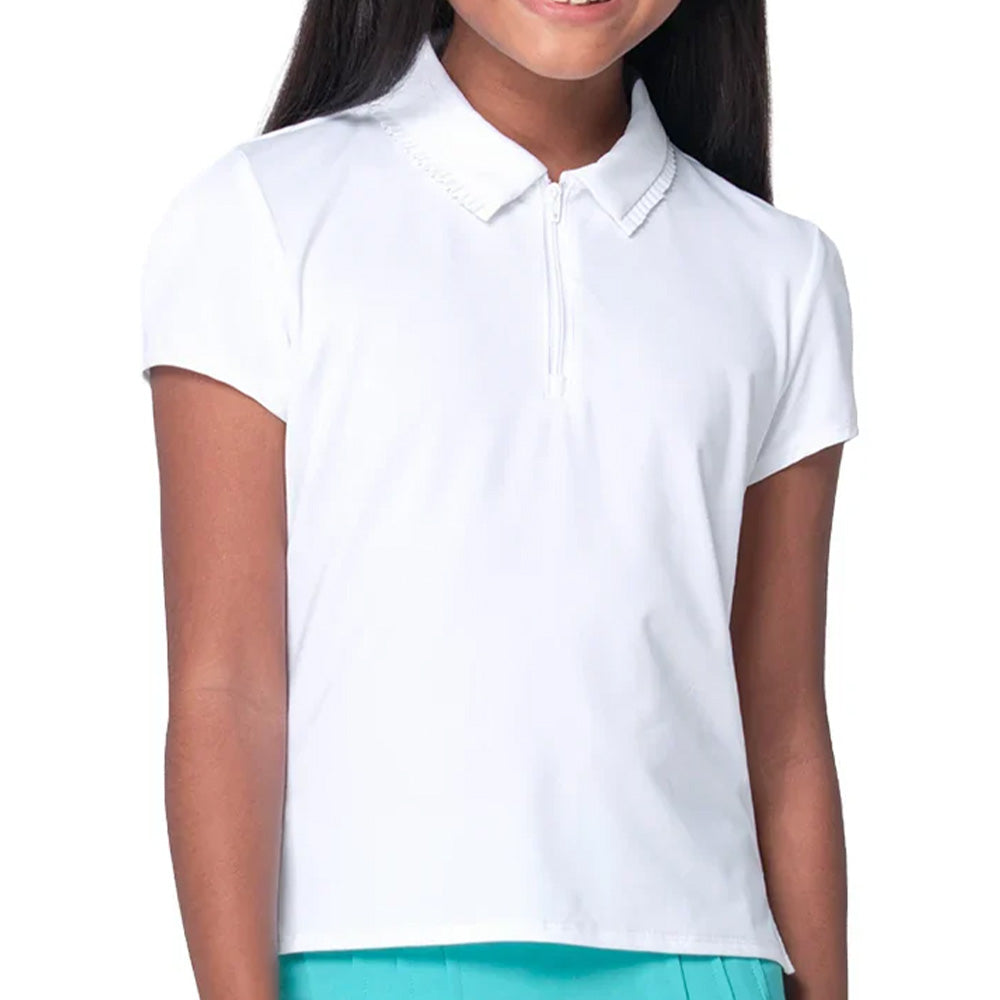 Girls' Pleated 1/4 Zip Polo