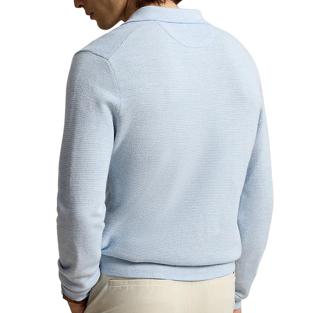 Striped Performance Polo Collar Sweater