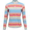 Women's Long Sleeve 1/4 Zip Mock Neck Top - Susan Print