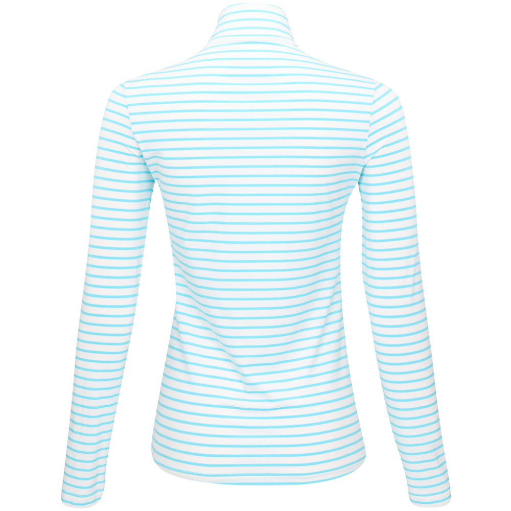 Women's The Gemma Striped Long Sleeve 1/4 Zip Mock Neck Top