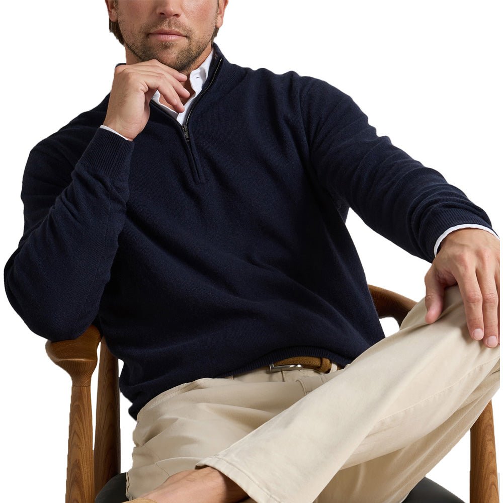 Crown Anniversary Cashmere 1/4 Zip Sweater