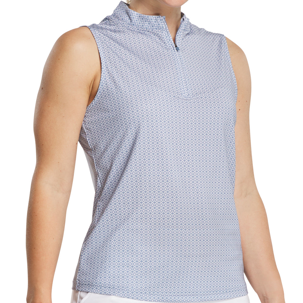 Women's Sleeveless 1/4 Zip Mock Neck Shirt