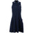 Women's Stretch Jacquard Sleeveless 1/4 Zip Polo Dress - Refined Navy/Ceramic White Multi