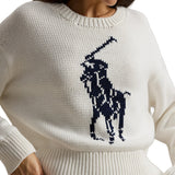 Women's Big Pony Cotton Crewneck Sweater