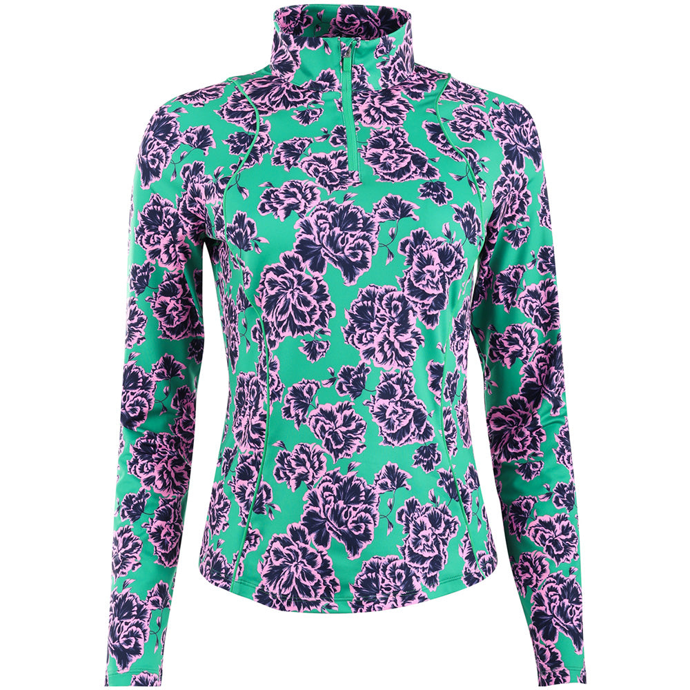 Women's Stamped Floral Tech Jersey 1/4 Zip Pullover