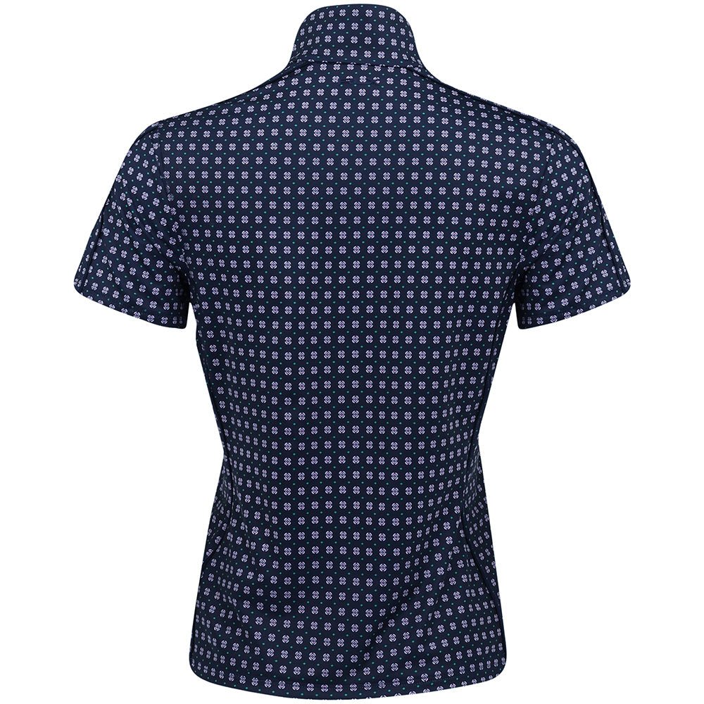 Women's Slim Fit Stretch Jersey 1/4 Zip Polo - Fairway Styles