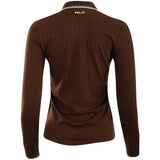 Women's Slim Fit Ribbed Long Sleeve Polo