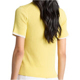 Women's Ribbed Knit Sweater Polo
