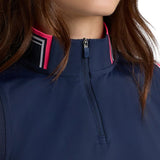 Women's Silky Tech Nylon Mock Neck 1/4 Zip Polo