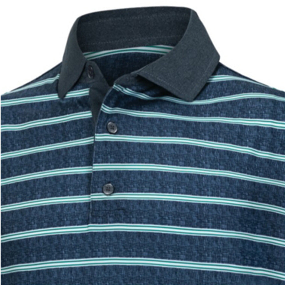 Open Stripe Heather Polo