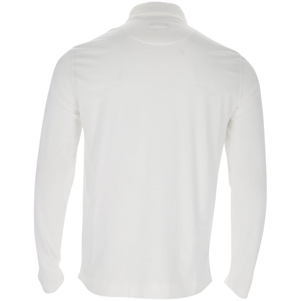 Brushed Cotton Long Sleeve Polo
