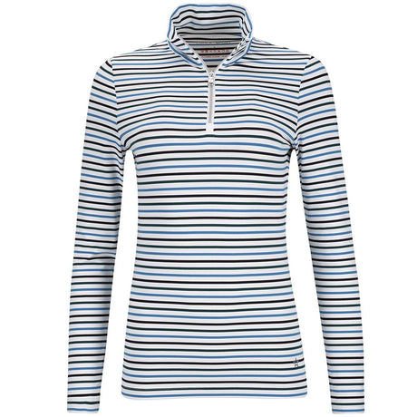 Women's The Simone Striped Long Sleeve 1/4 Zip Top - Fairway Styles