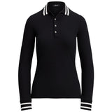 Women's Slim Fit Ribbed Long-Sleeve Polo