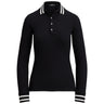 Women's Slim Fit Ribbed Long-Sleeve Polo