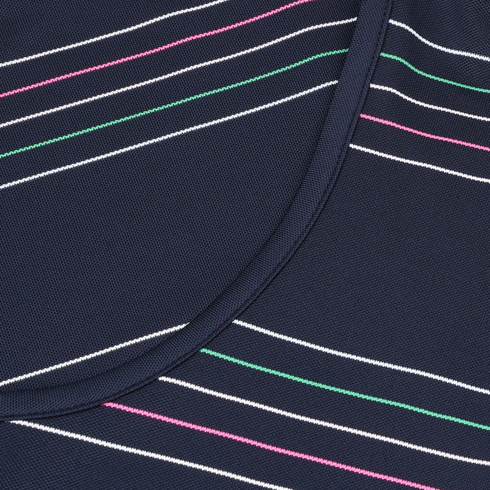 Women's Offset Stripe Tech Pique Sleeveless Polo