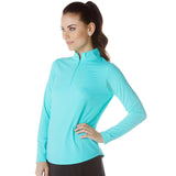 Women's Long Sleeve Mock Neck Top - Solid