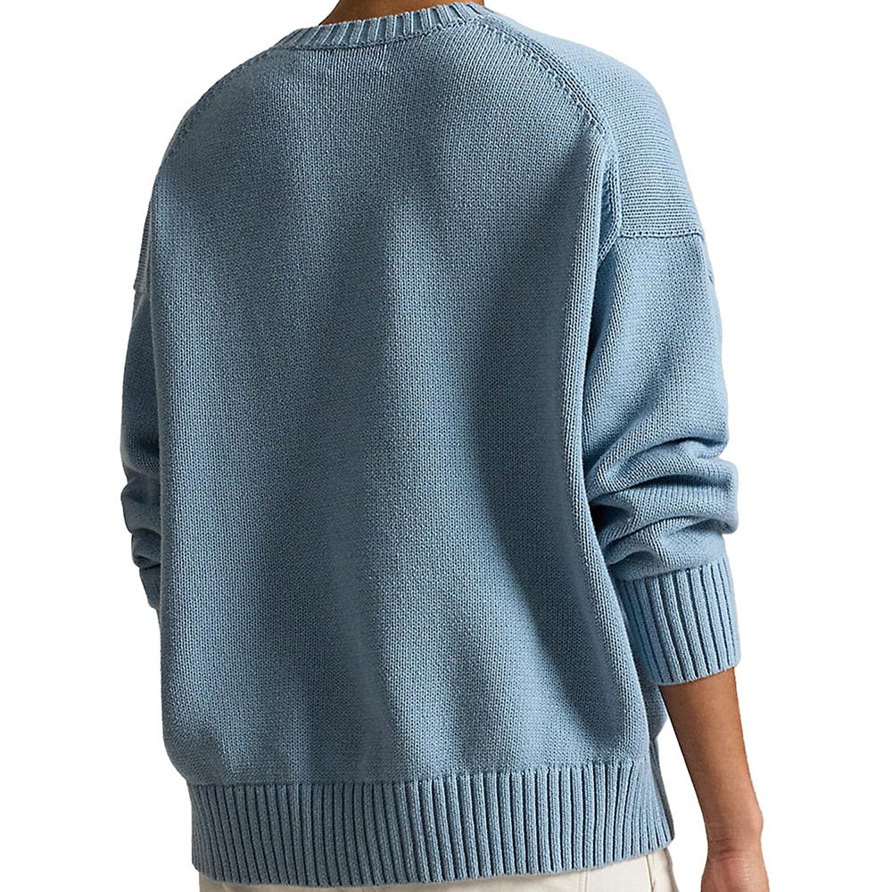 Women's Polo Bear Oversize Cotton Crewneck Sweater
