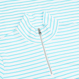 Women's The Gemma Striped Long Sleeve 1/4 Zip Mock Neck Top - Fairway Styles