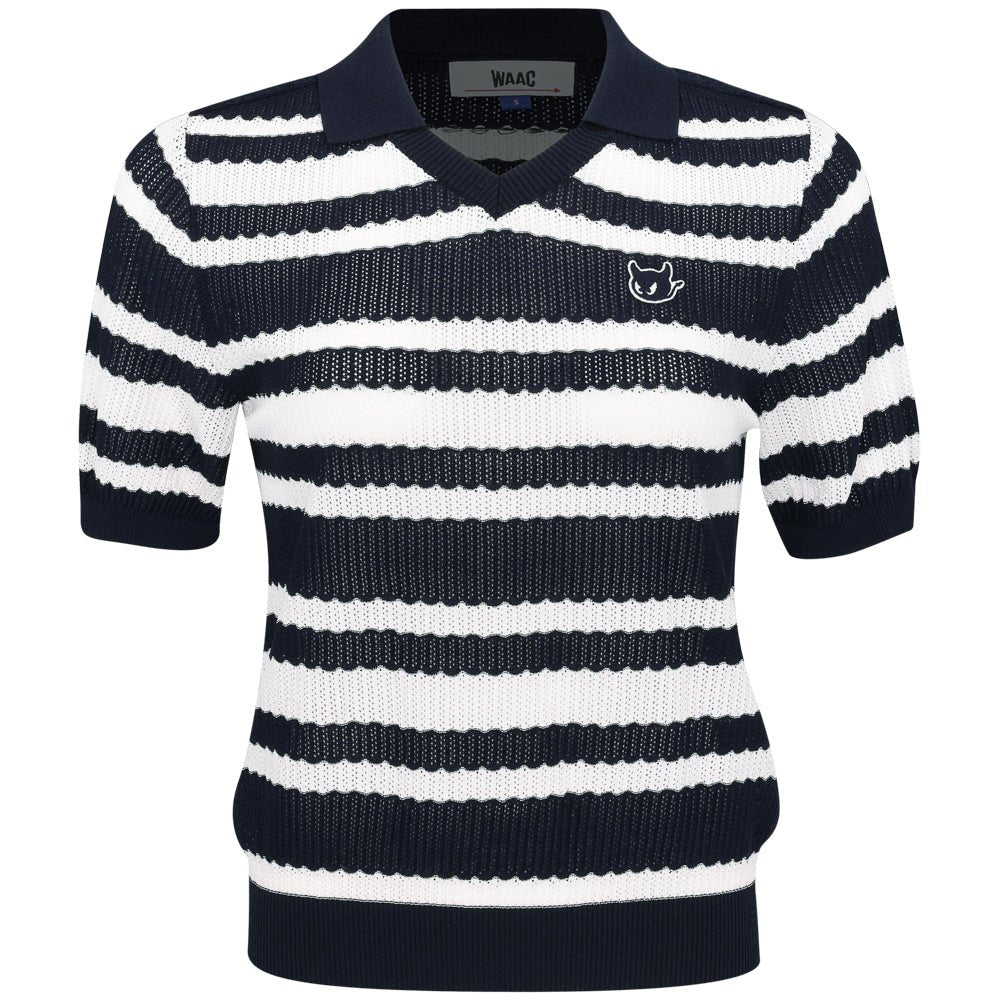 Women's Multi Stripes Knit Polo - Fairway Styles