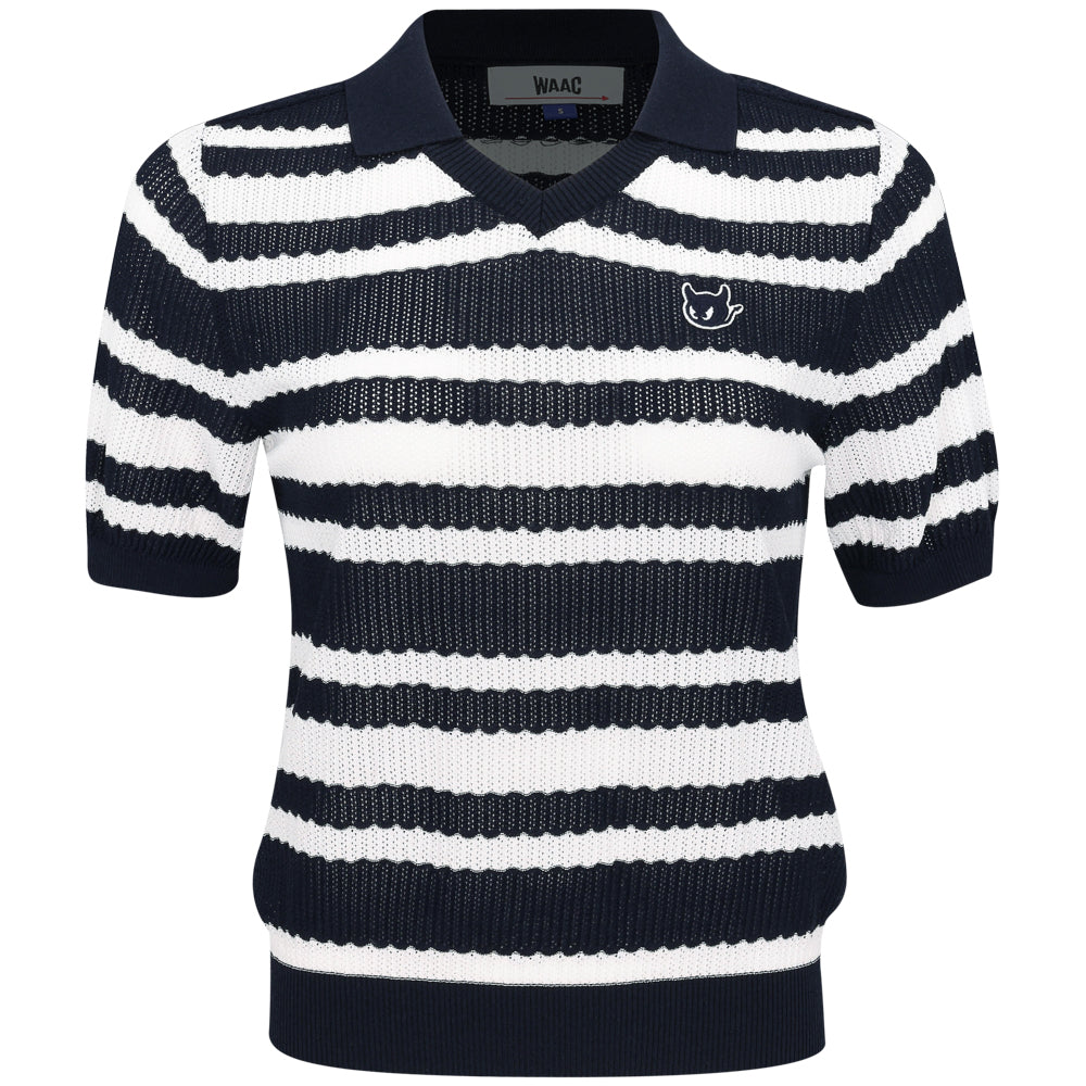 Women's Multi Stripes Knit Polo