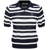 Women's Multi Stripes Knit Polo - Fairway Styles