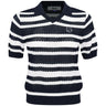 Women's Multi Stripes Knit Polo - Fairway Styles
