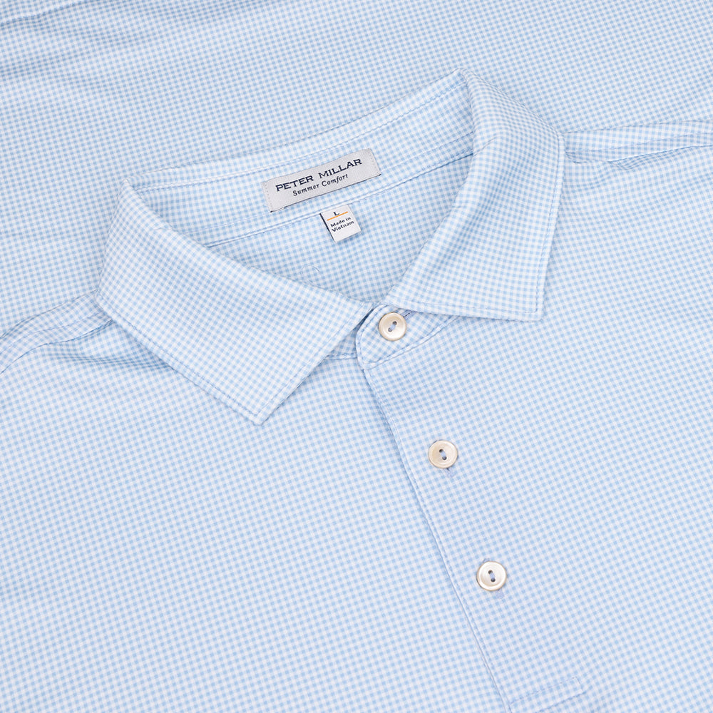 Gingham Performance Jersey Polo