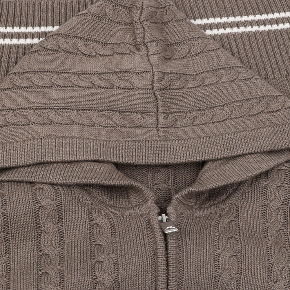 Women's Camilla Cable Knit Wool Full Zip Hoodie