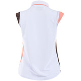 Women's Color Block Print Sleeveless Polo
