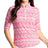 Women's Ruched Elbow Length Sleeve 1/4 Zip Top - Barbara Print - Fairway Styles
