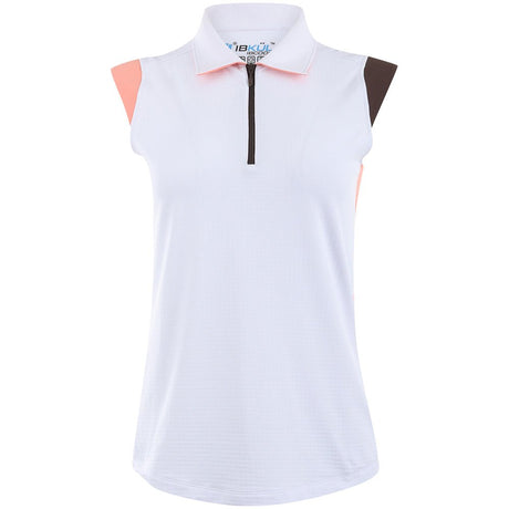 Women's Color Block Print Sleeveless Polo