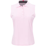 Women's Pleated Collar Silky Tech Nylon Sleeveless Polo