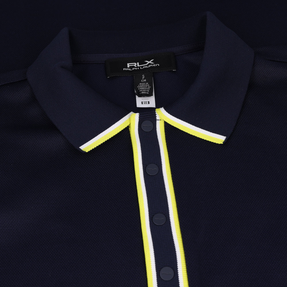 Women's Heavyweight Pique Knit Placket Short Sleeve Dress